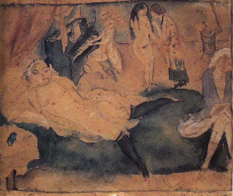 Jules Pascin Five woman in the callet Germany oil painting art